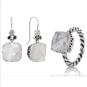 Pandora Sincerity Mother of Pearl Ring & Earrings
